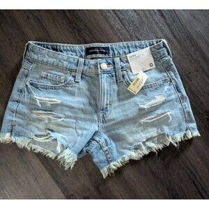 Aeropostle Low Rise Baggy 4" Shorts Distressed 90s Inspired Non-Stretch Size 0